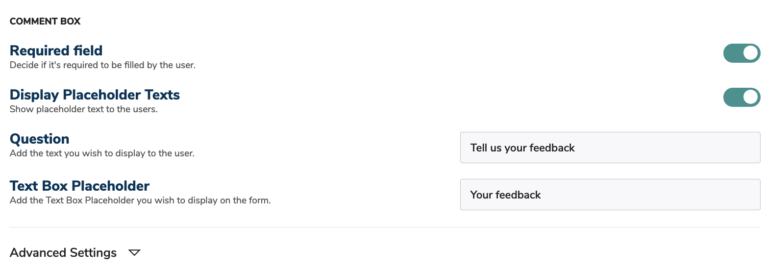 Forms Comment Box Field