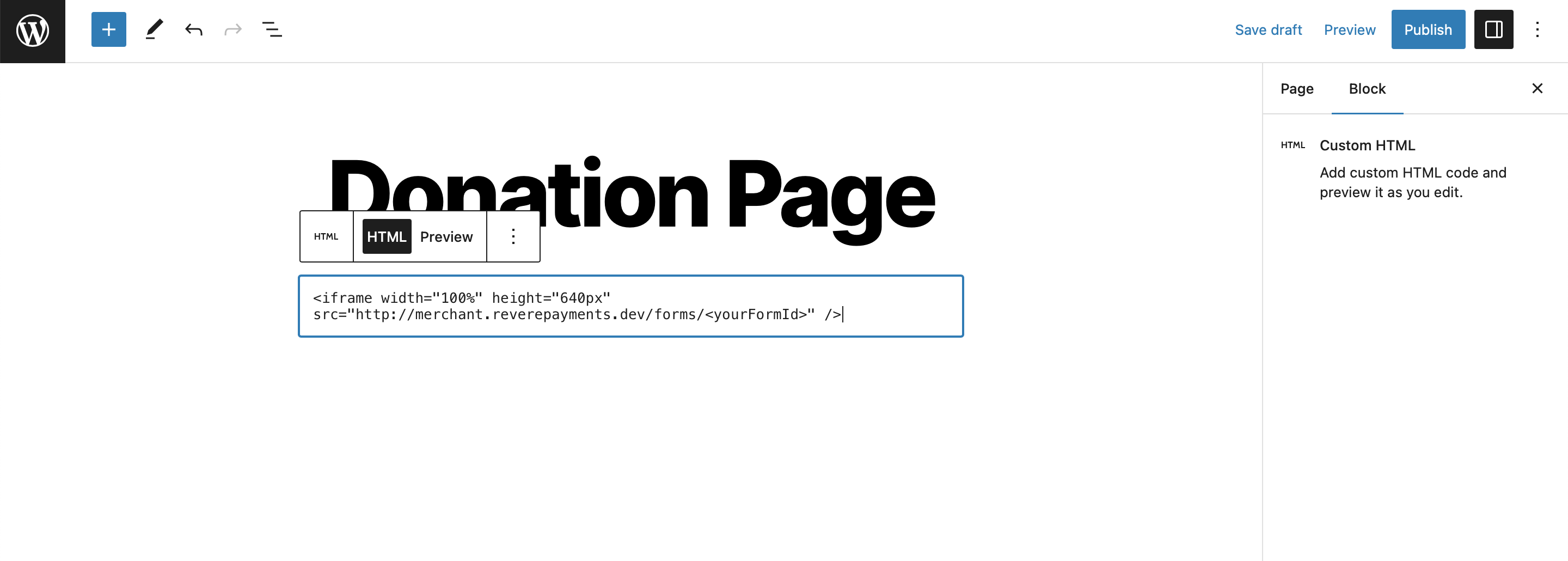 Wordpress IFrame pasted into HTML Block